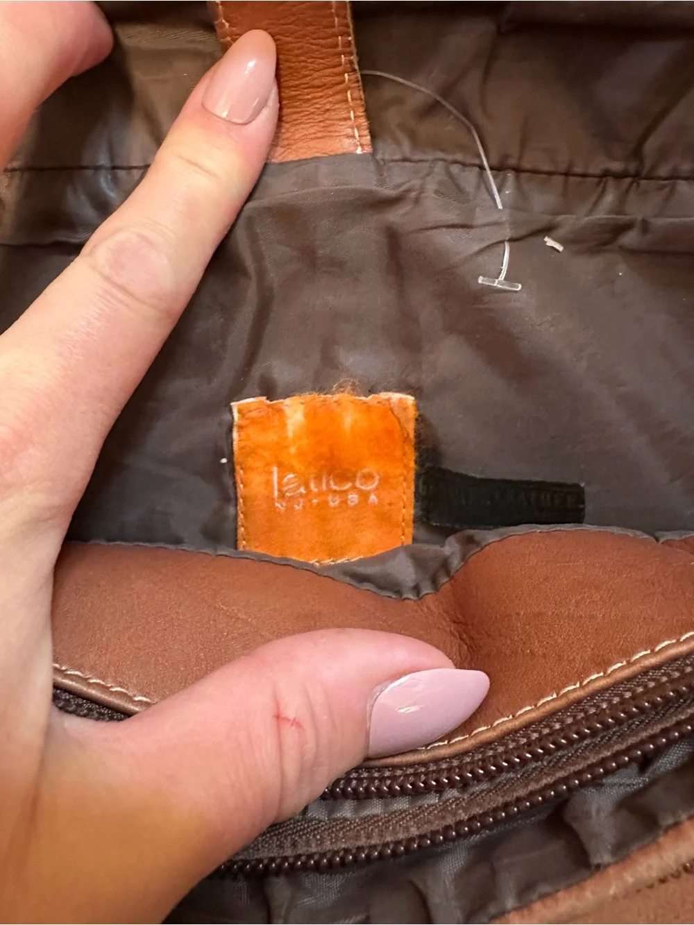 Leather Crossbody Messenger Bag - Tan